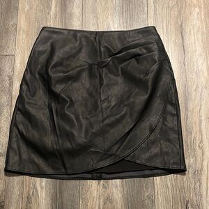 Abercrombie & Fitch Black Mini Leather Skirt